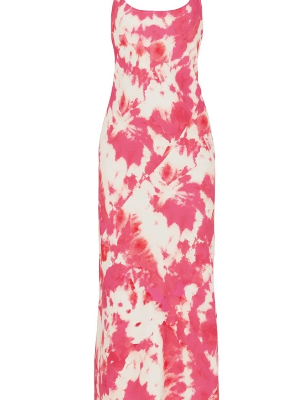Thakoon Hot Pink and White Tie-Dye Maxi Dress